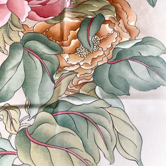 Vintage Valentino Silk Scarf – Floral & Fruit Botanical Print - Picture 8 of 14